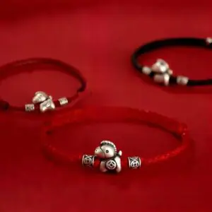 FengshuiCo 999 Sterling Silver String Braided Protection Bracelet